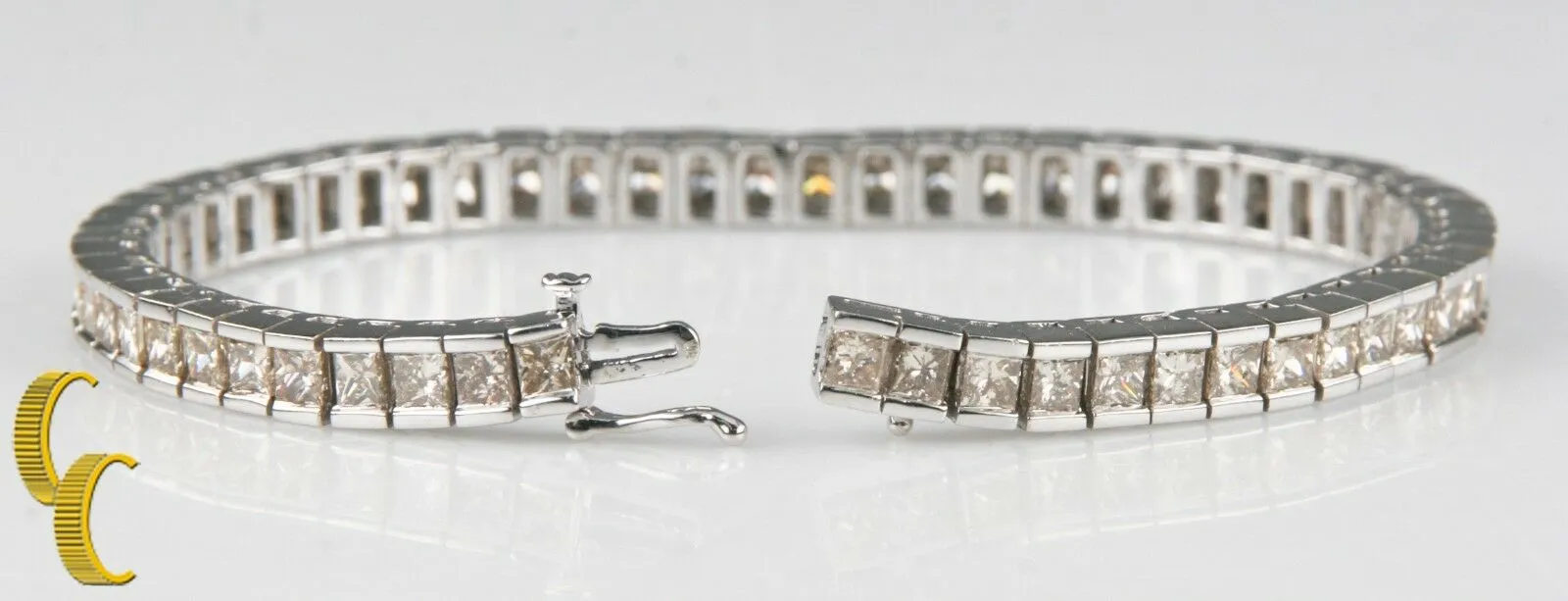 12.00 carat Light Cognac Diamond 14k White Gold Tennis Bracelet 7.5 inches