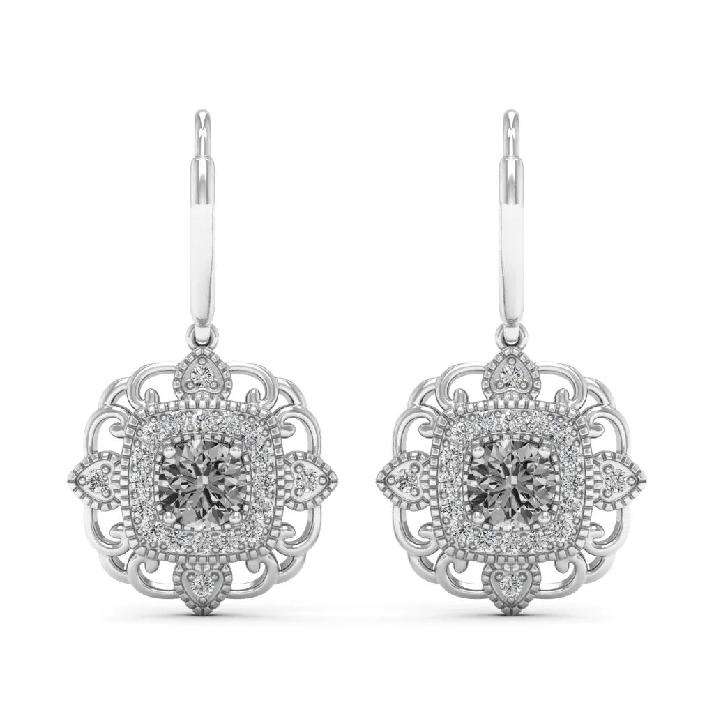 1.40 d.e.w cts Charlotte Moissanite Dangle Earrings