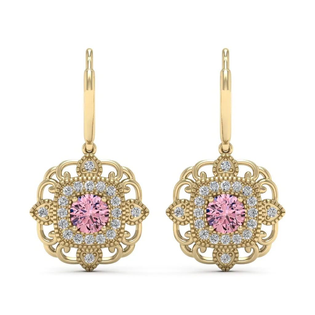 1.40 d.e.w cts Charlotte Moissanite Dangle Earrings