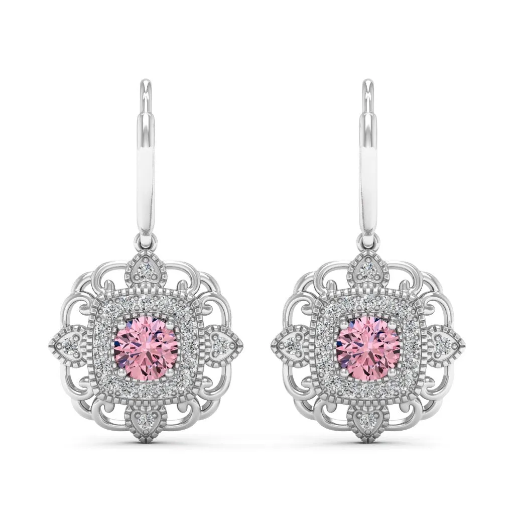 1.40 d.e.w cts Charlotte Moissanite Dangle Earrings