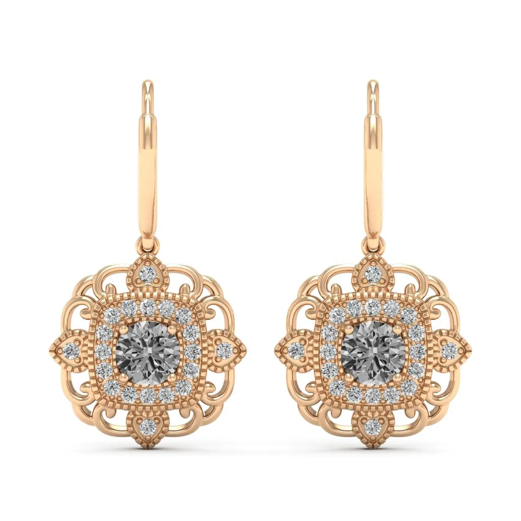 1.40 d.e.w cts Charlotte Moissanite Dangle Earrings