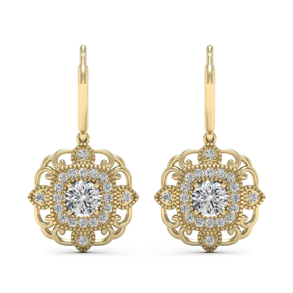 1.40 d.e.w cts Charlotte Moissanite Dangle Earrings