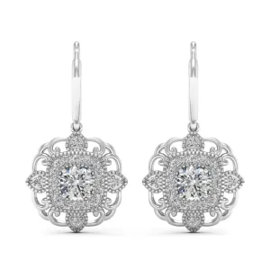 1.40 d.e.w cts Charlotte Moissanite Dangle Earrings