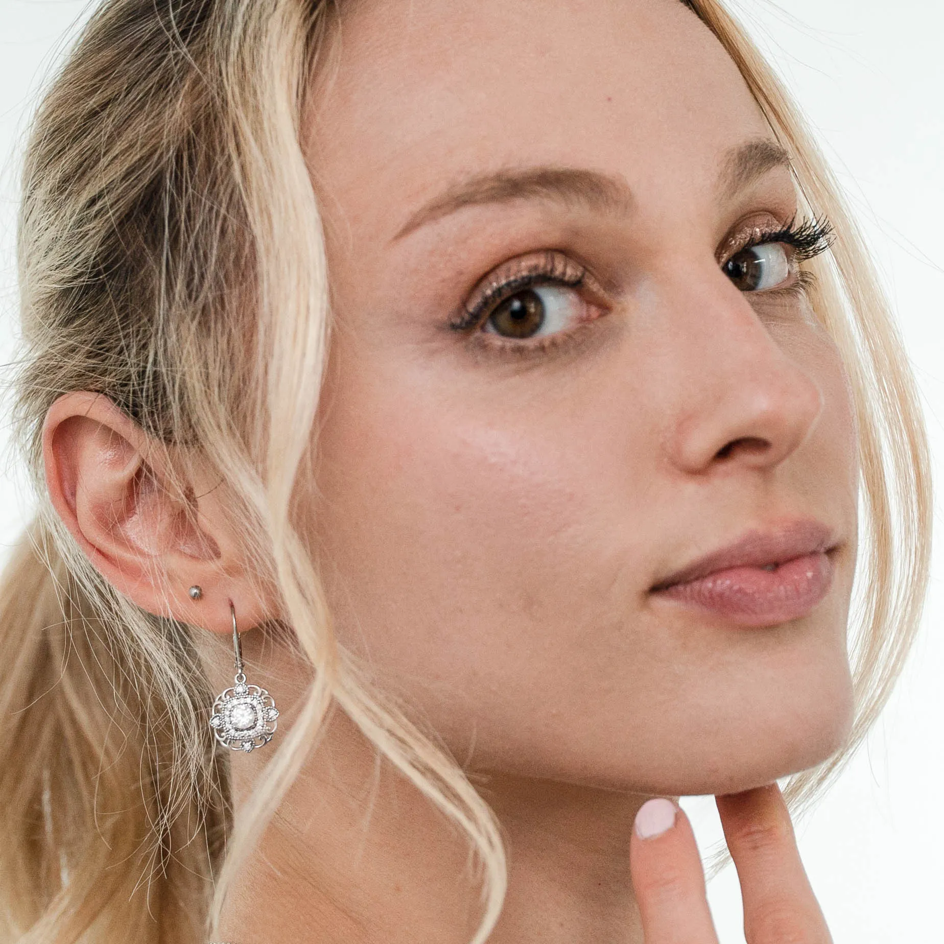 1.40 d.e.w cts Charlotte Moissanite Dangle Earrings