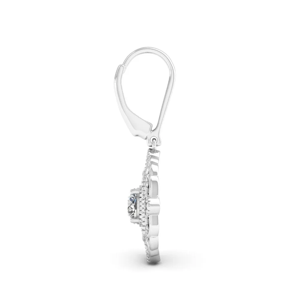 1.40 d.e.w cts Charlotte Moissanite Dangle Earrings