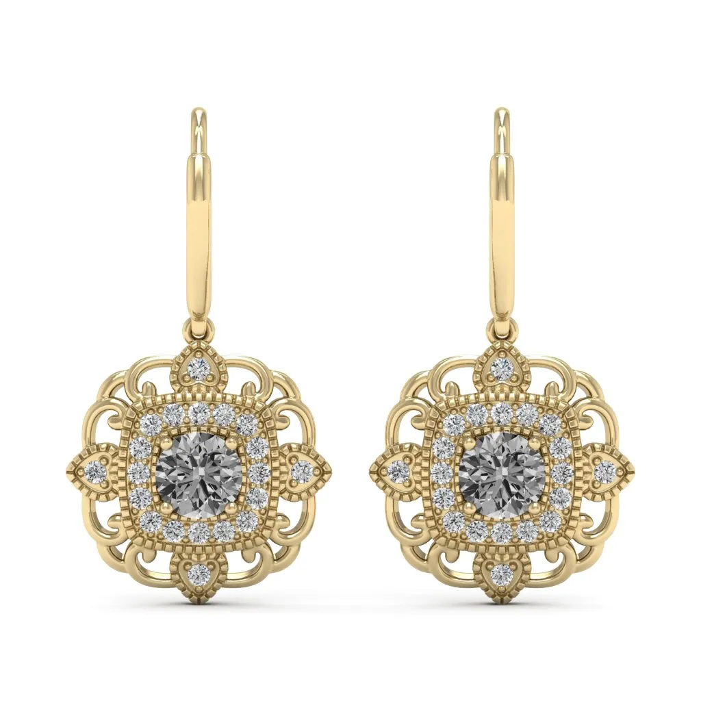 1.40 d.e.w cts Charlotte Moissanite Dangle Earrings