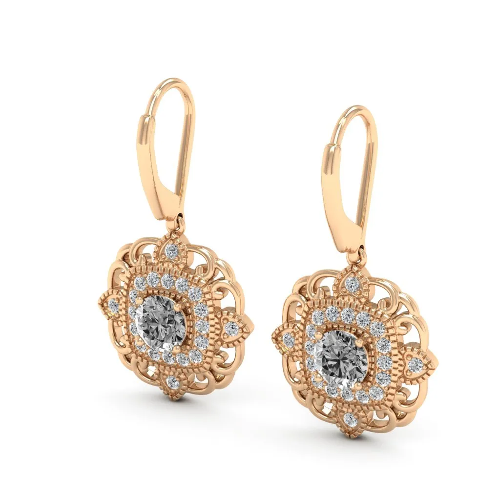 1.40 d.e.w cts Charlotte Moissanite Dangle Earrings