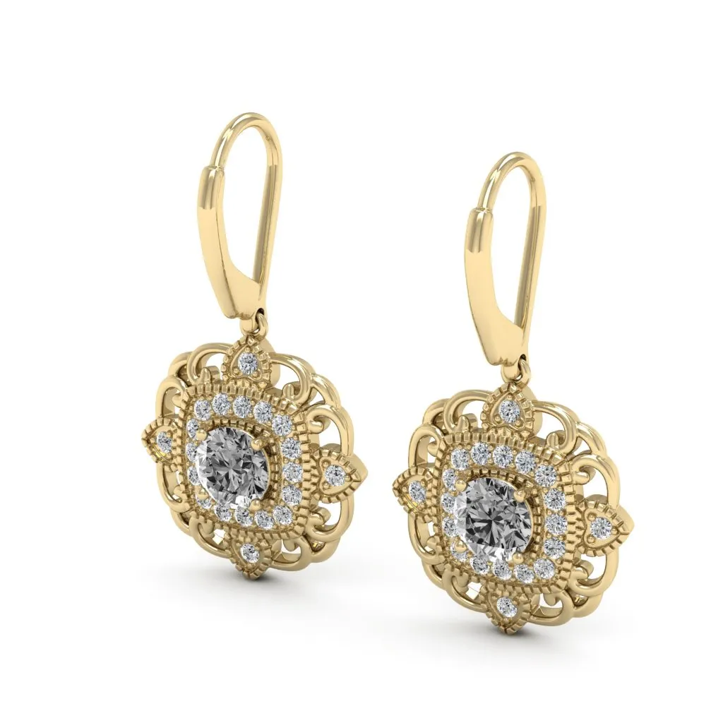 1.40 d.e.w cts Charlotte Moissanite Dangle Earrings