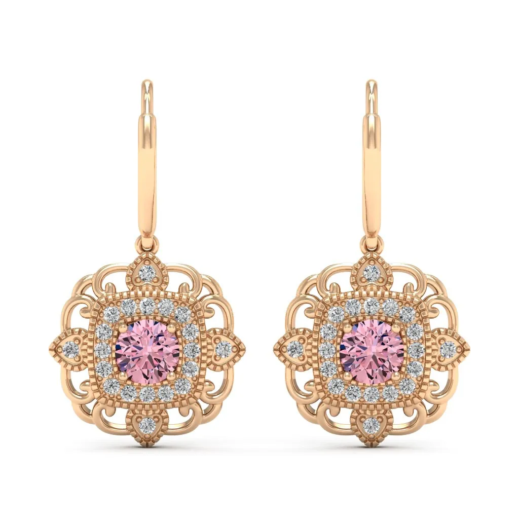 1.40 d.e.w cts Charlotte Moissanite Dangle Earrings
