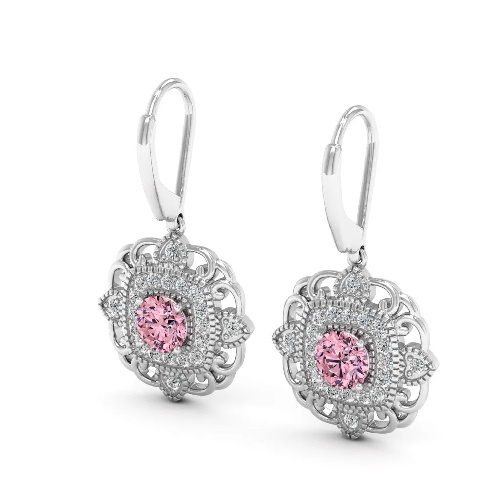 1.40 d.e.w cts Charlotte Moissanite Dangle Earrings