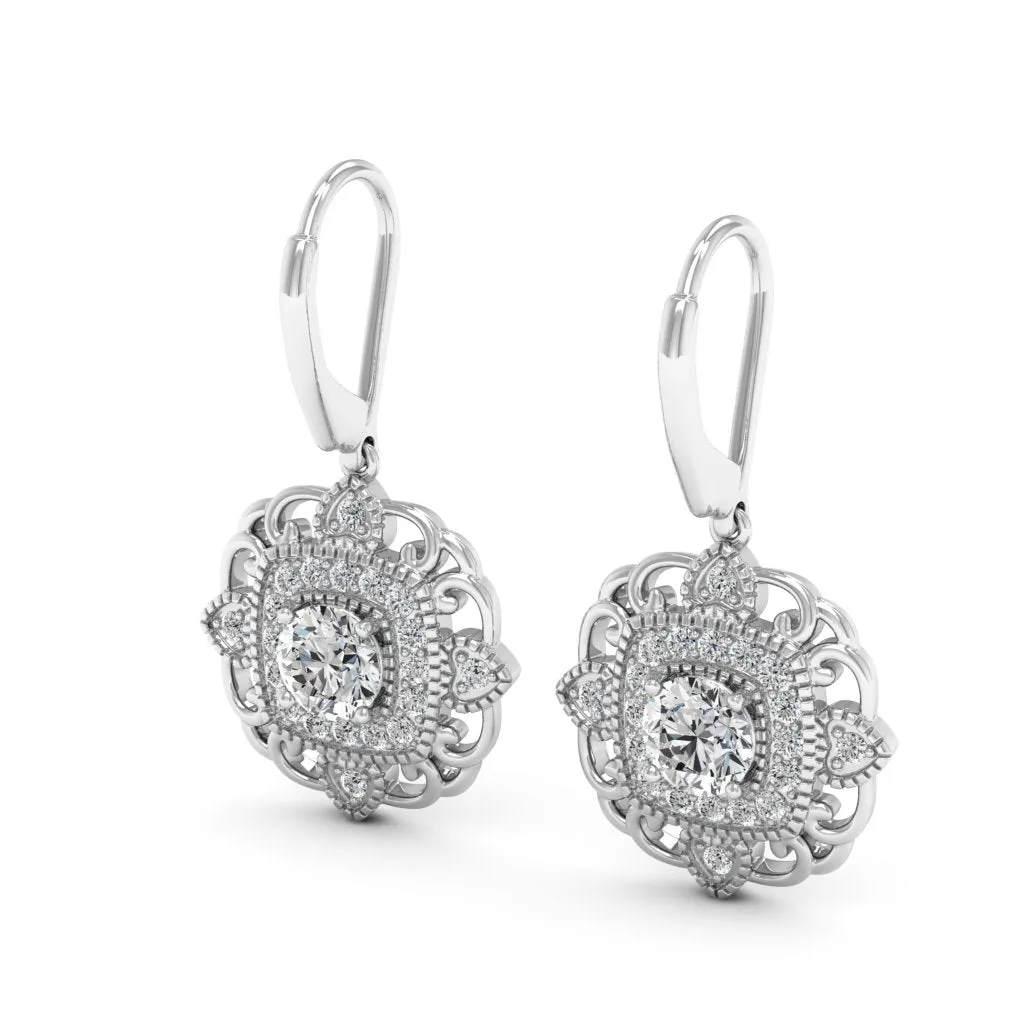 1.40 d.e.w cts Charlotte Moissanite Dangle Earrings