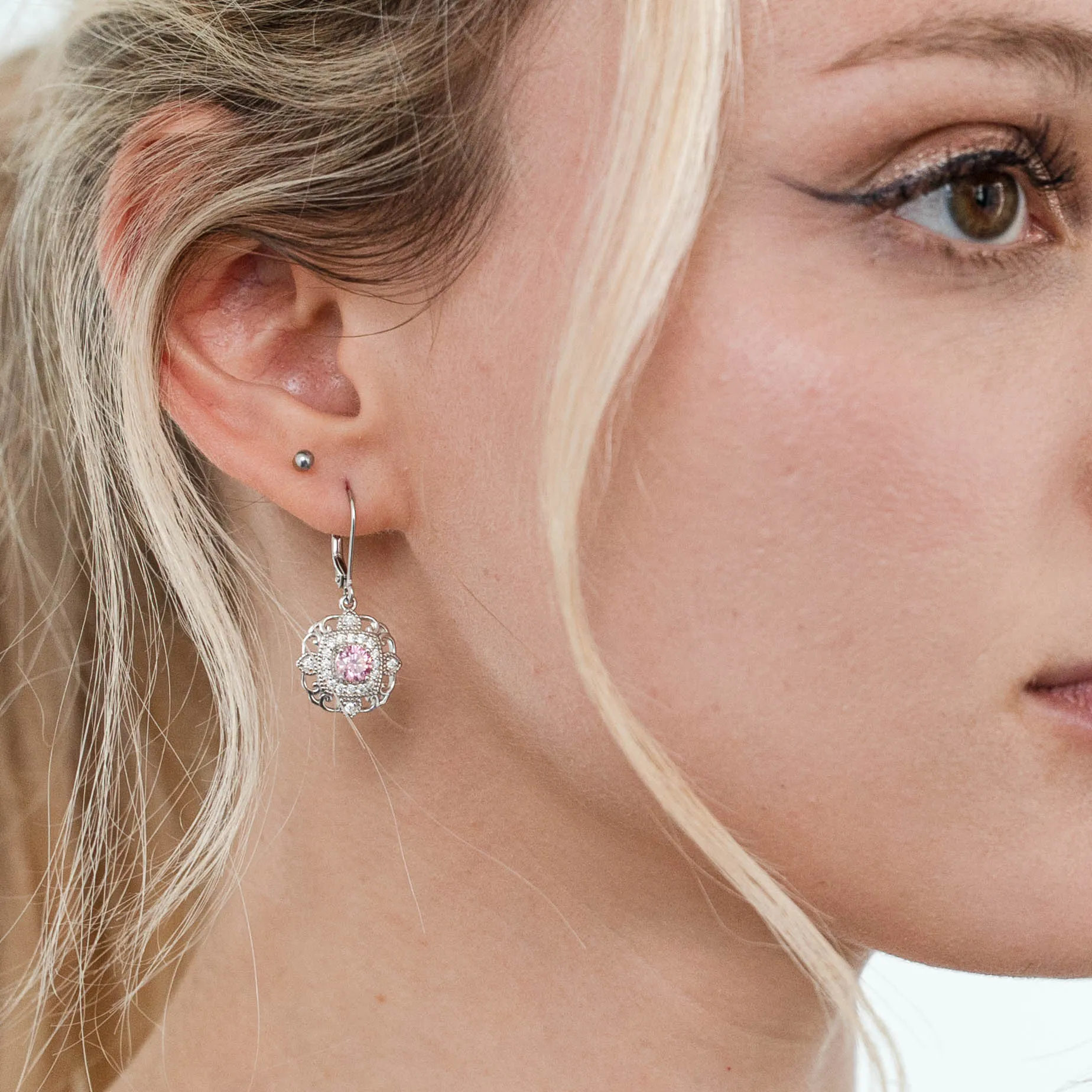 1.40 d.e.w cts Charlotte Moissanite Dangle Earrings