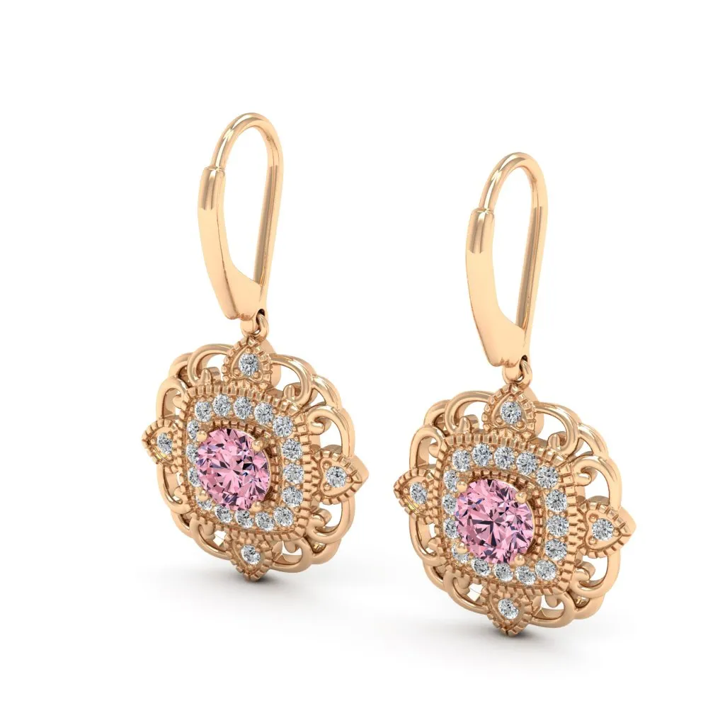 1.40 d.e.w cts Charlotte Moissanite Dangle Earrings