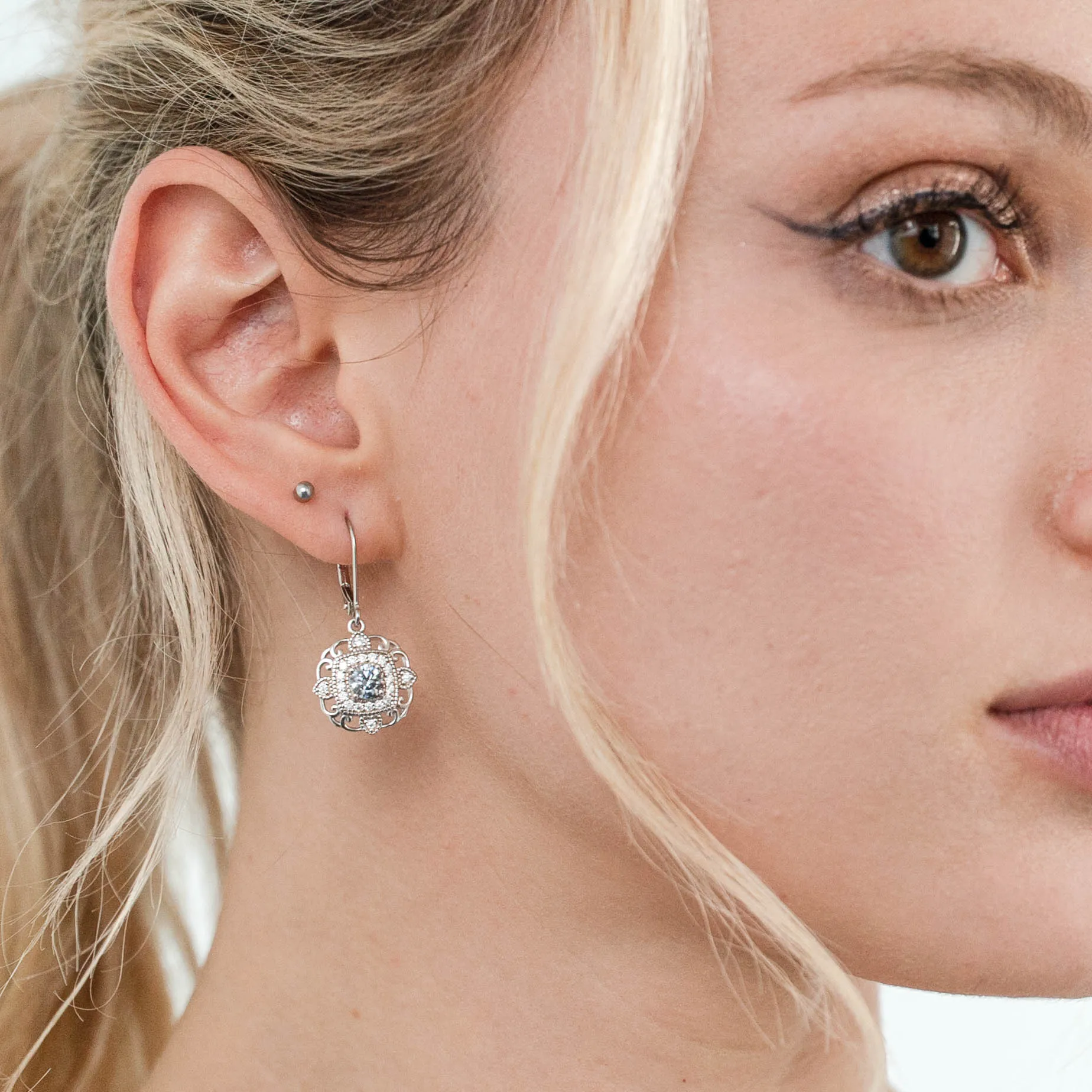 1.40 d.e.w cts Charlotte Moissanite Dangle Earrings