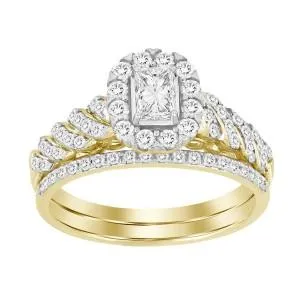 14K 1.00ct Diamond Solitaire Emerald-Ring