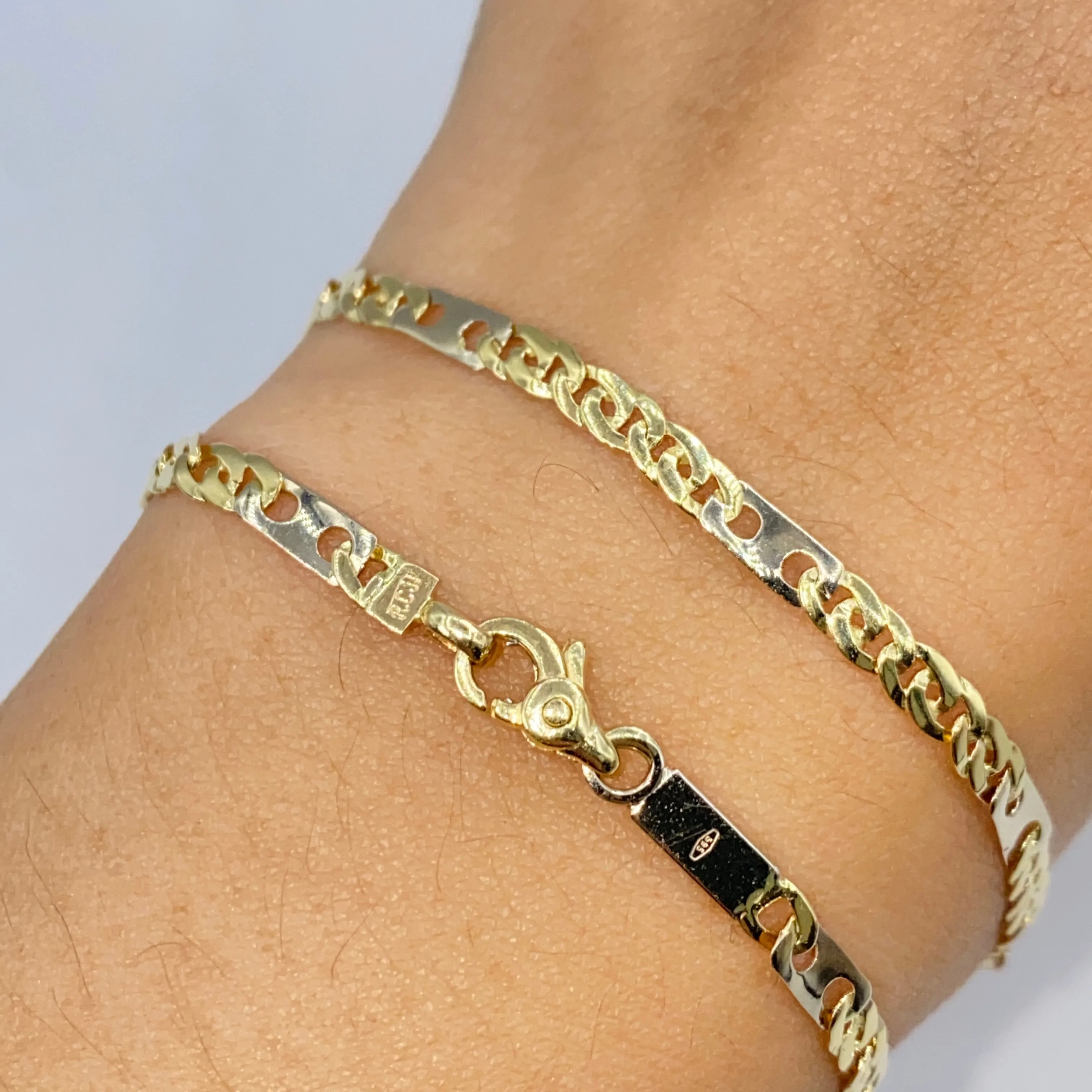 14K 3.2MM Solid Gold Gucci Link Baby Bracelet