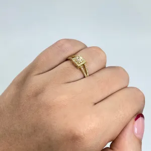 14K Baguette Diamond Square Engagement Ring