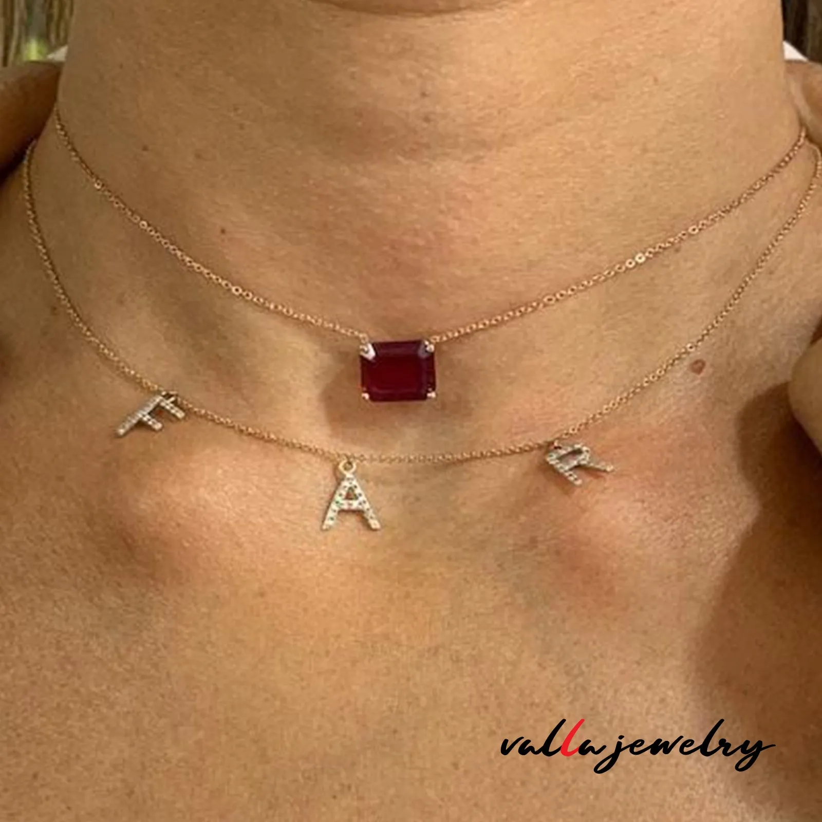 14K Classy Rose Gold Ruby Choker V0149