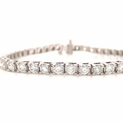 14K Diamond 6.28 Carat Tennis Bracelet White Gold