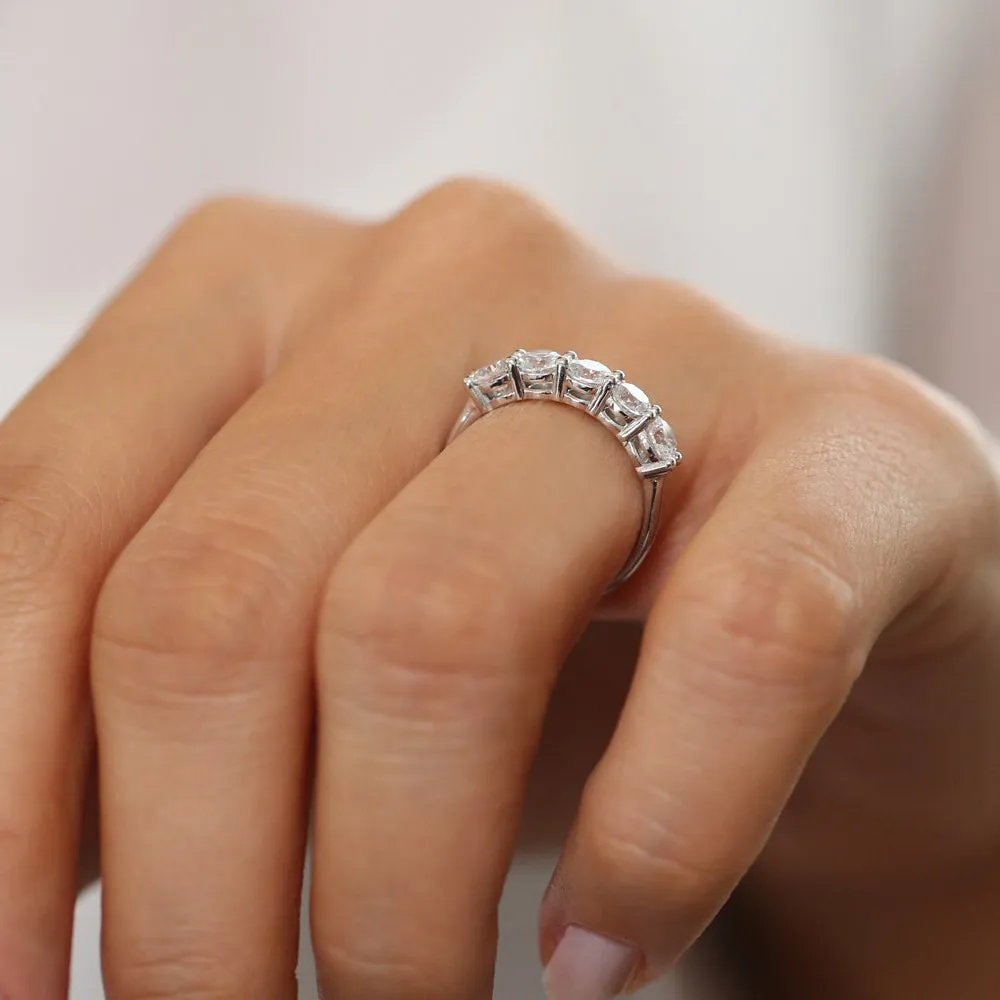 14k Five Stone 1ctw Wire Basket Diamond Ring