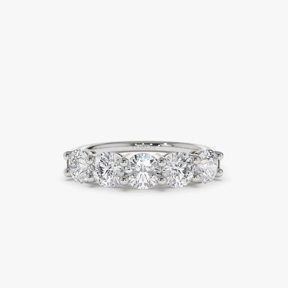 14k Five Stone 1ctw Wire Basket Diamond Ring