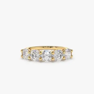 14k Five Stone 1ctw Wire Basket Diamond Ring