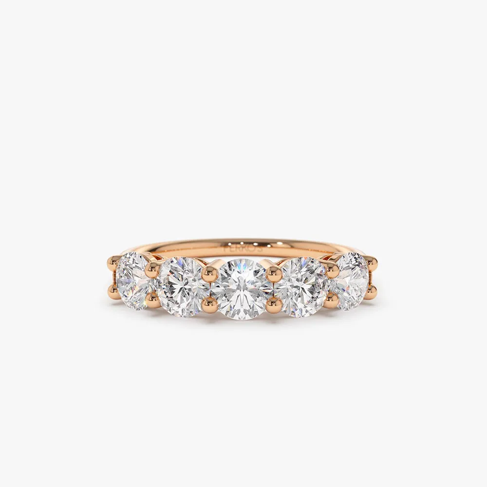 14k Five Stone 1ctw Wire Basket Diamond Ring