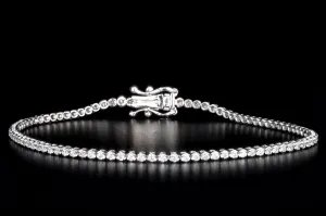 14K Gold 1 Carat Total Weight Round Brilliant Cut Diamond Tennis Bracelet