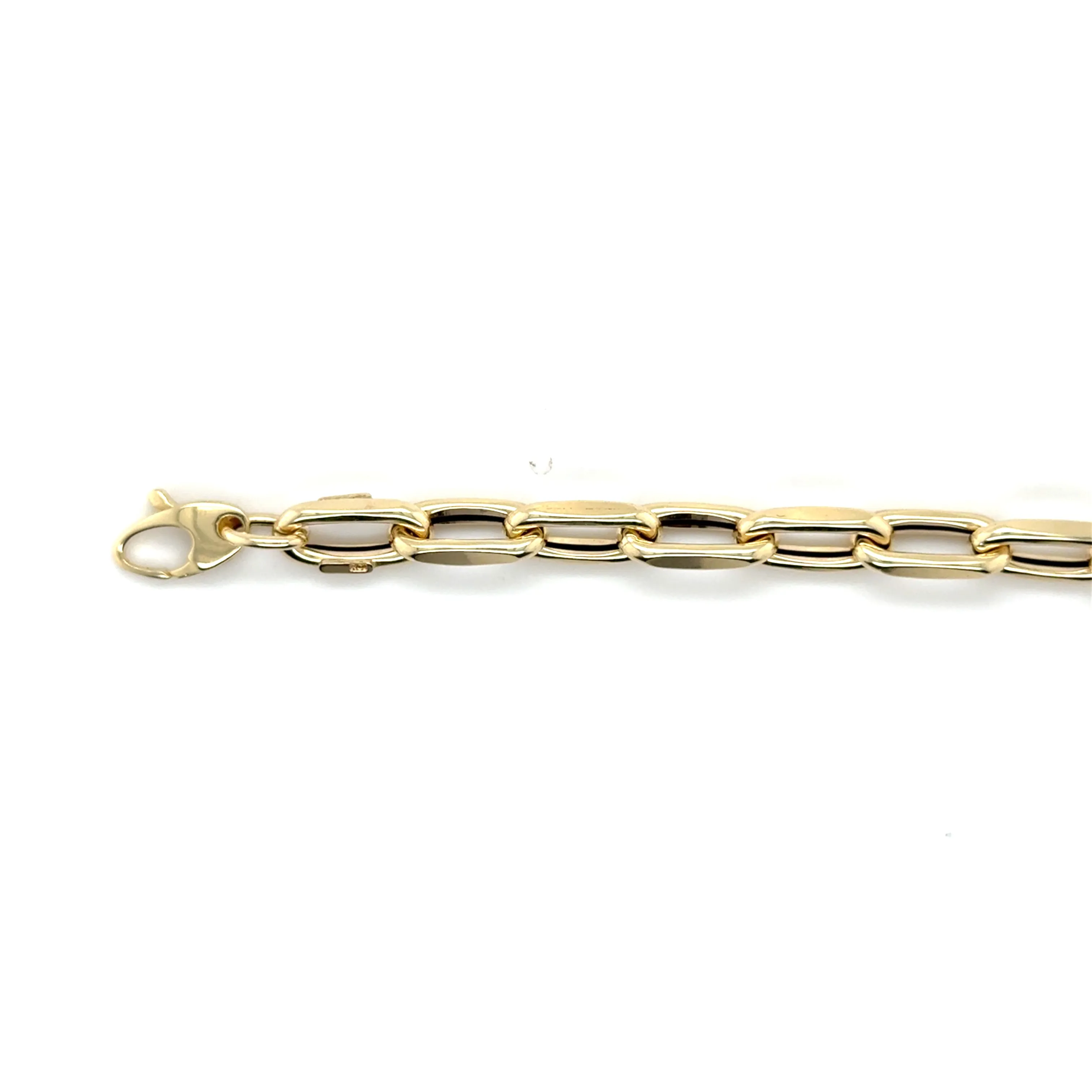 14K Gold 6 mm Faceted Cable Link Bracelet