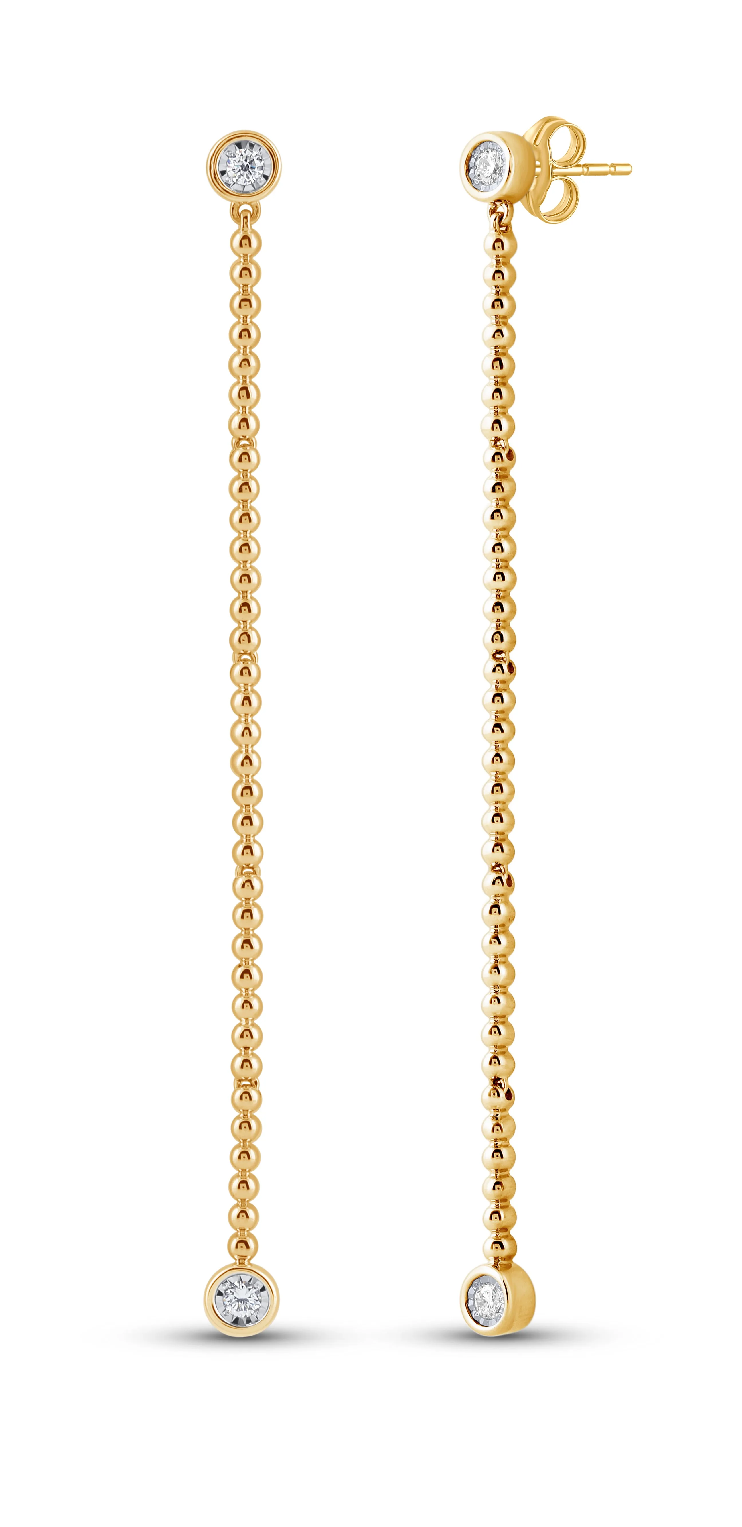14K Gold & .20 TCW Lab-Grown Diamond Drop Earrings