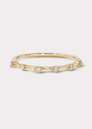 14k Gold Distance 6 Diamond Ring