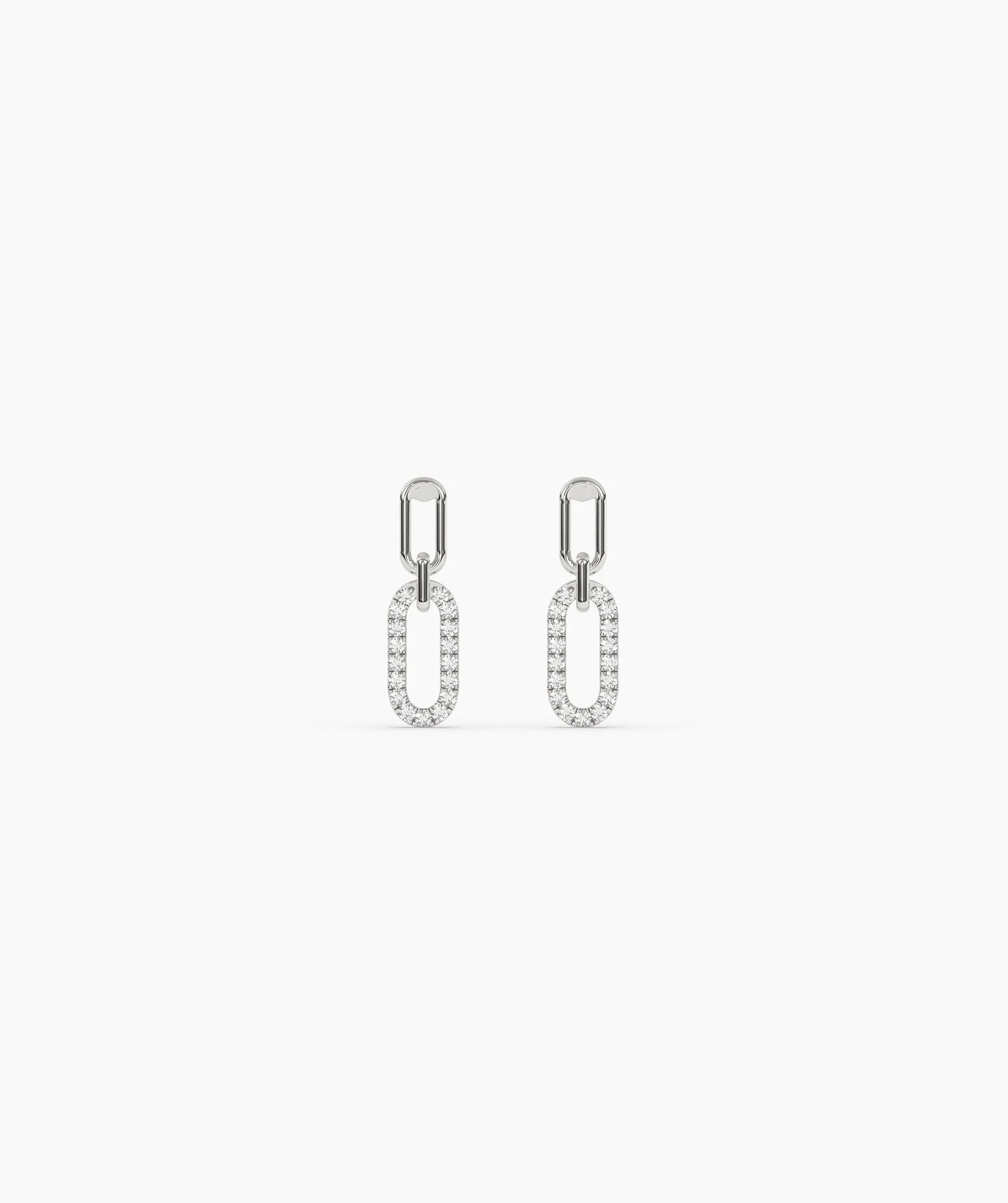 14K Gold Fancy Link Diamond Earrings