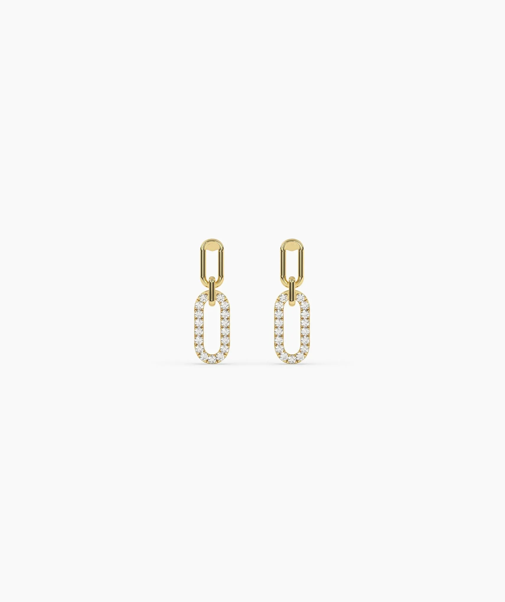 14K Gold Fancy Link Diamond Earrings