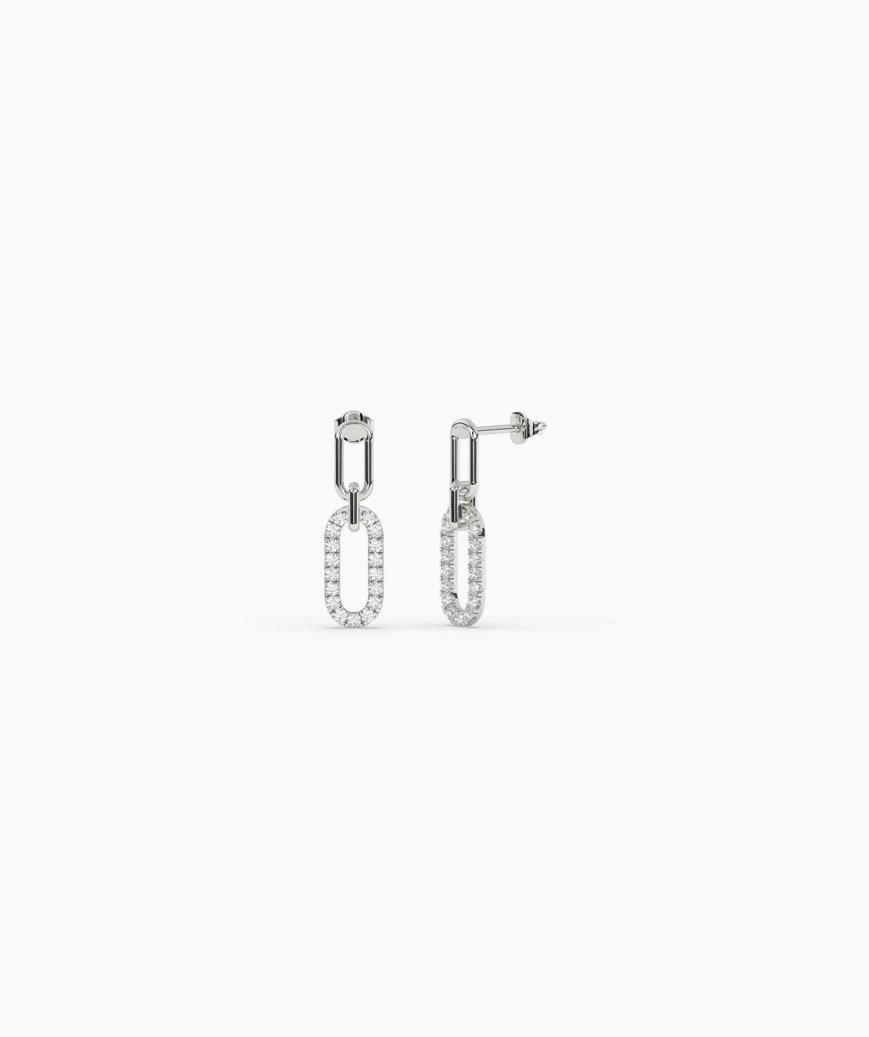 14K Gold Fancy Link Diamond Earrings