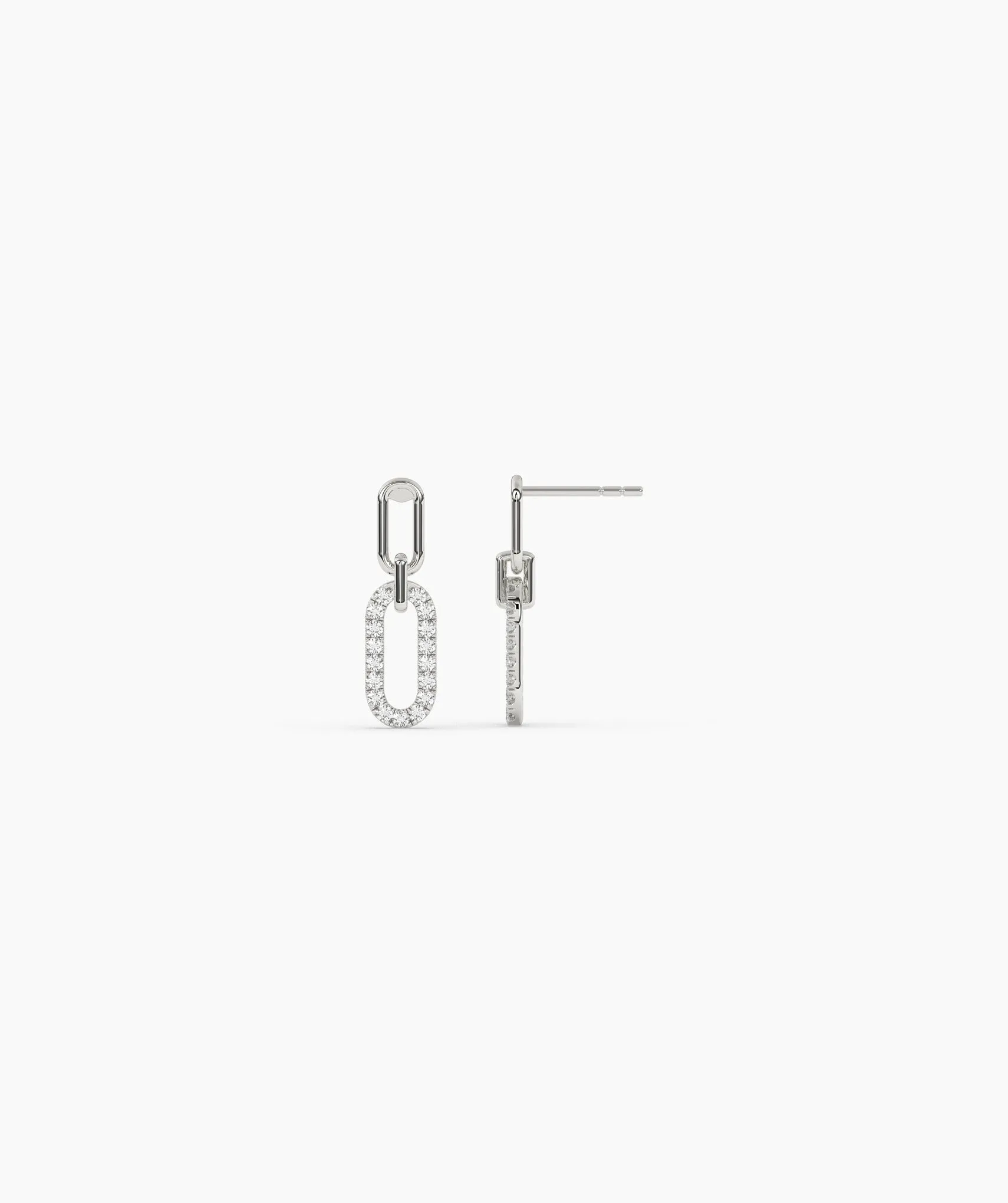14K Gold Fancy Link Diamond Earrings