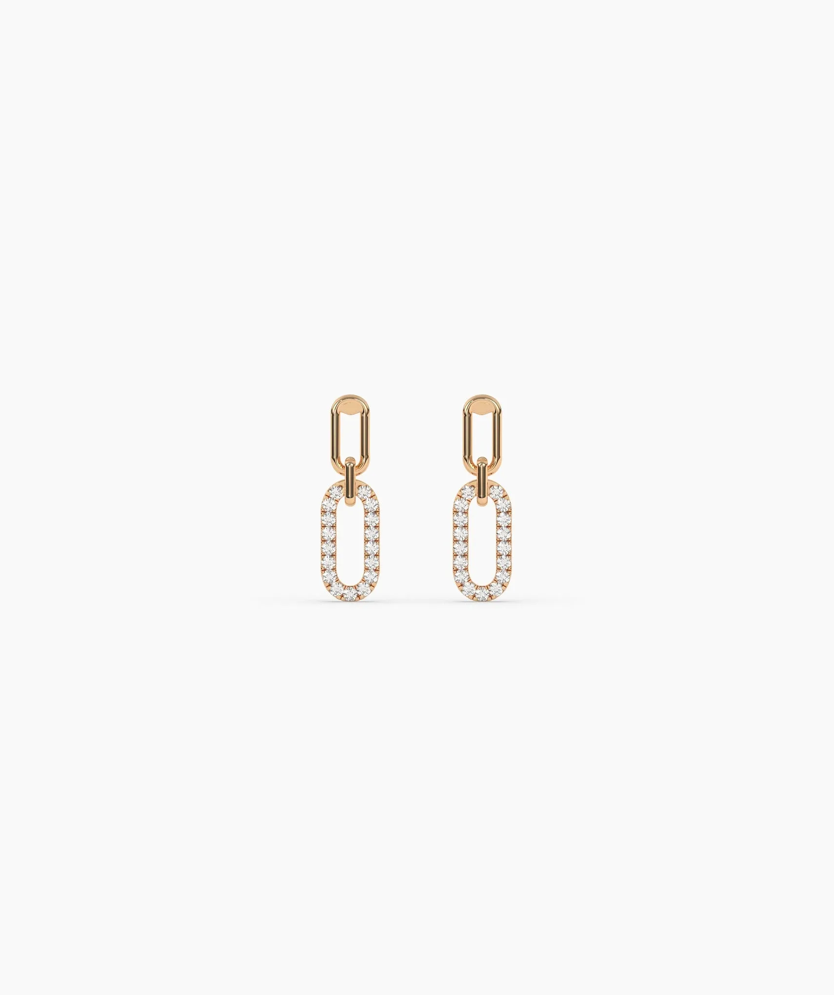 14K Gold Fancy Link Diamond Earrings