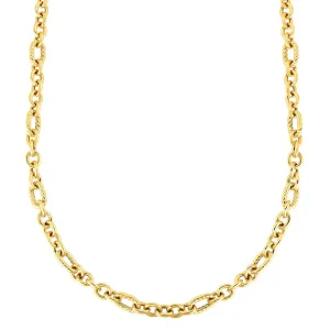 14K Gold Italian Cable Oval Link Necklace 30"