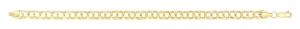 14K Gold Medium Double Link Charm Bracelet