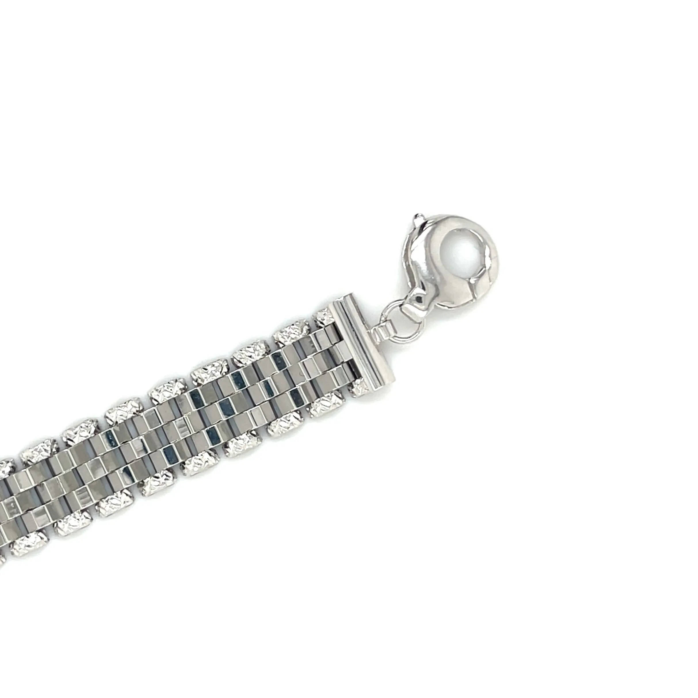 14K Gold Railroad Bracelet