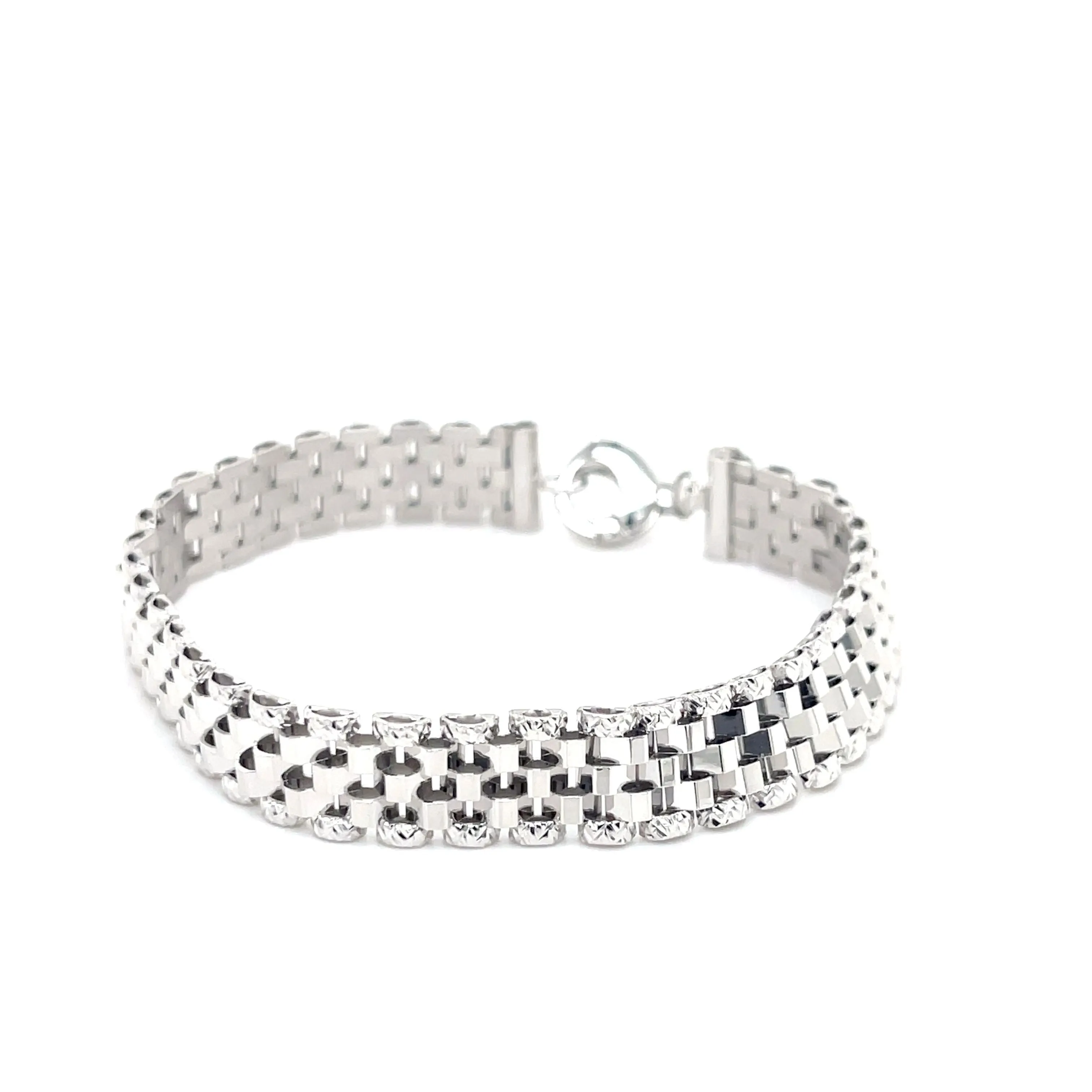 14K Gold Railroad Bracelet