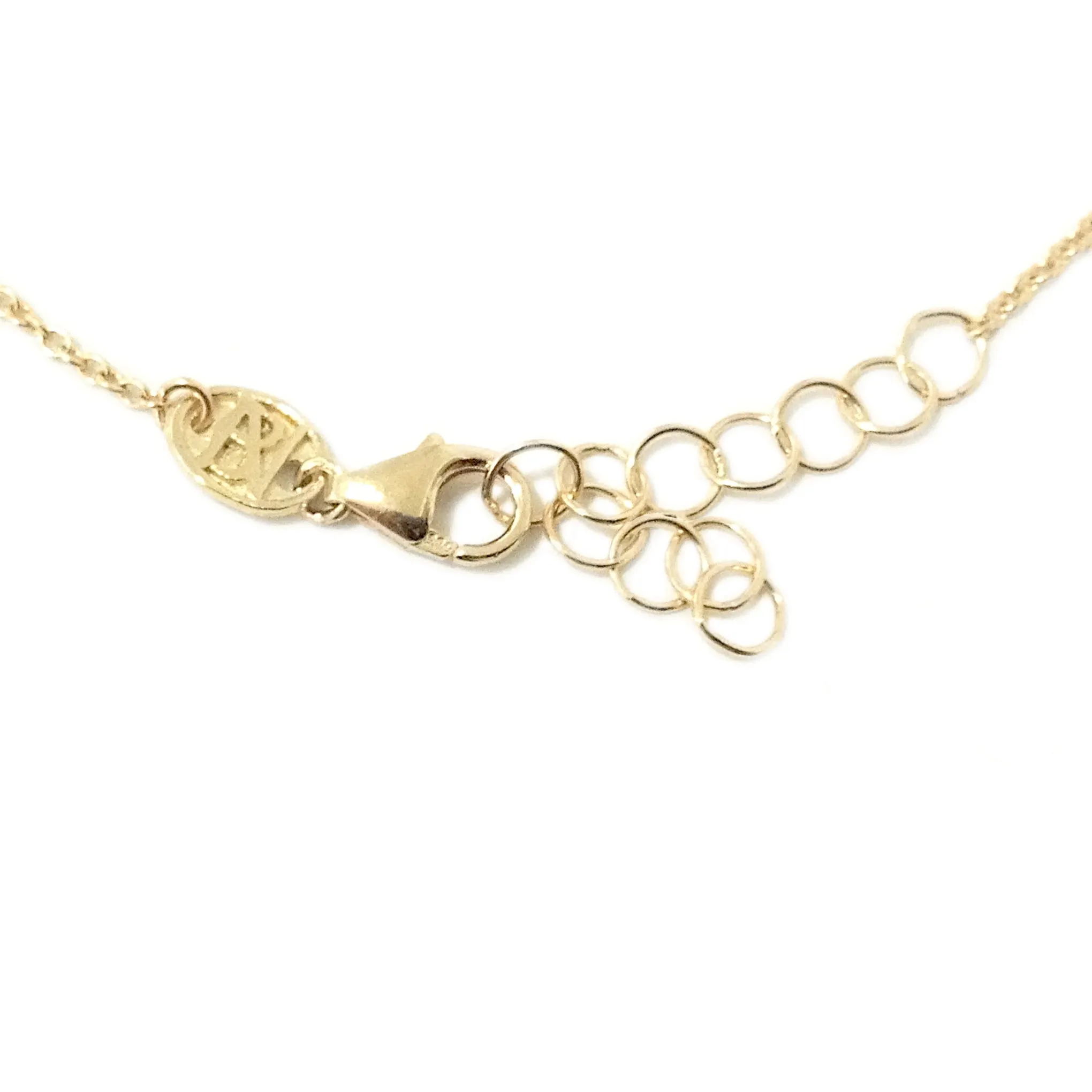 14K Gold Ruby Fringe Choker Charm Necklace