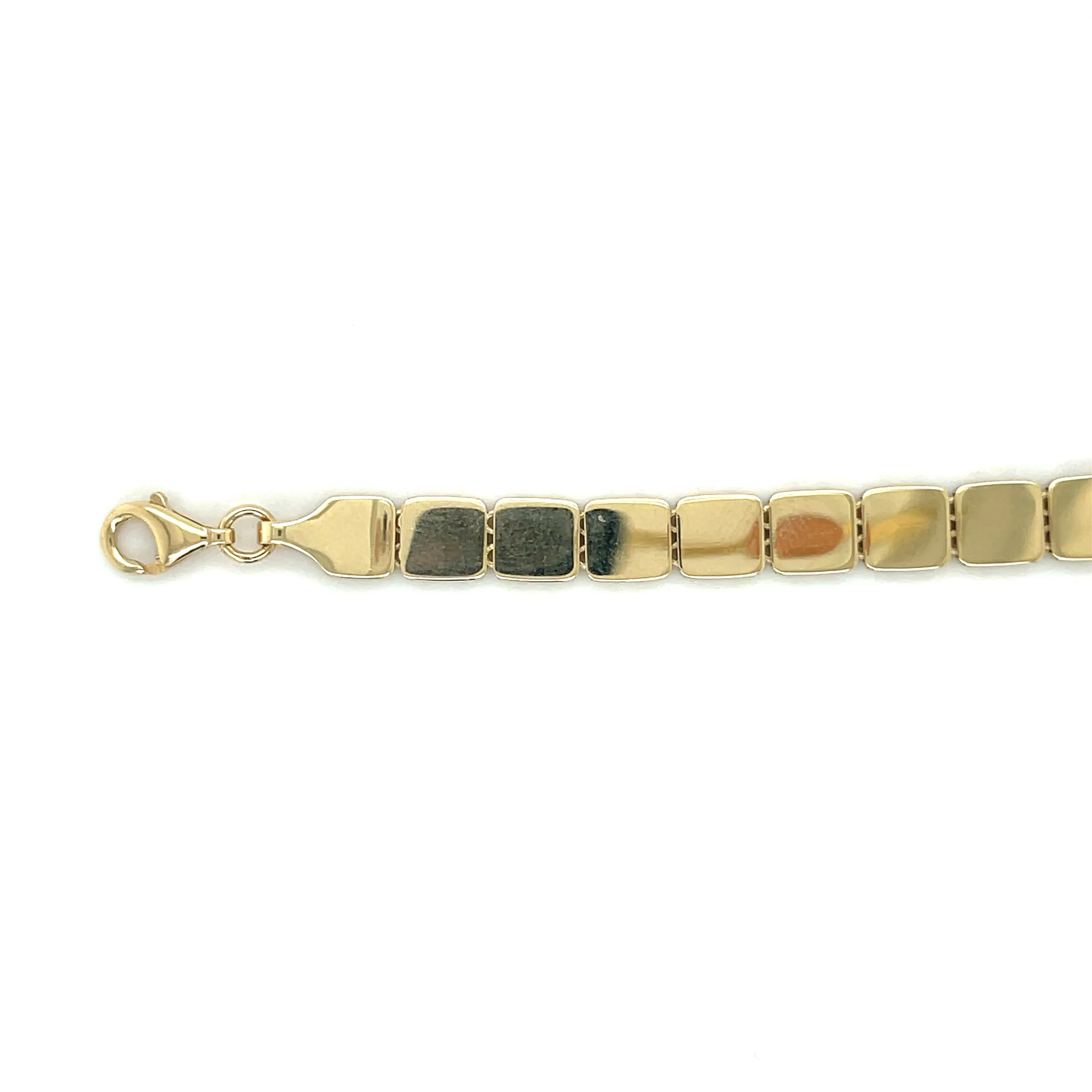 14K Gold Square Link Bracelet