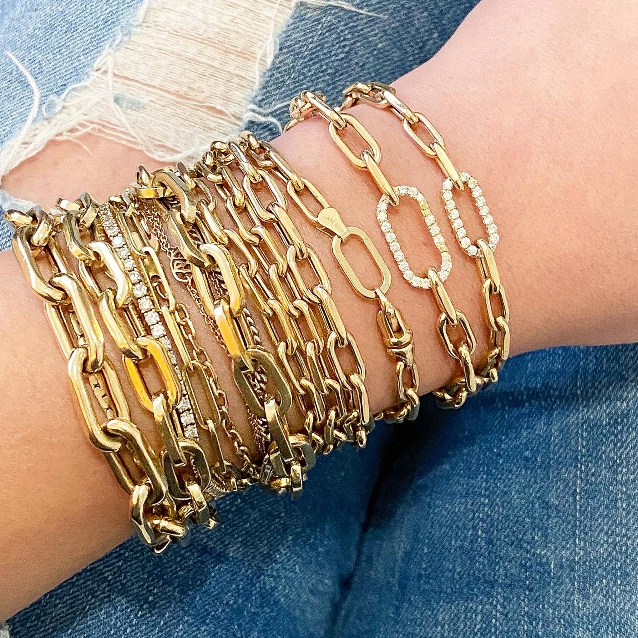 14K Gold Thick Oval Link Bracelet ~ Small Links
