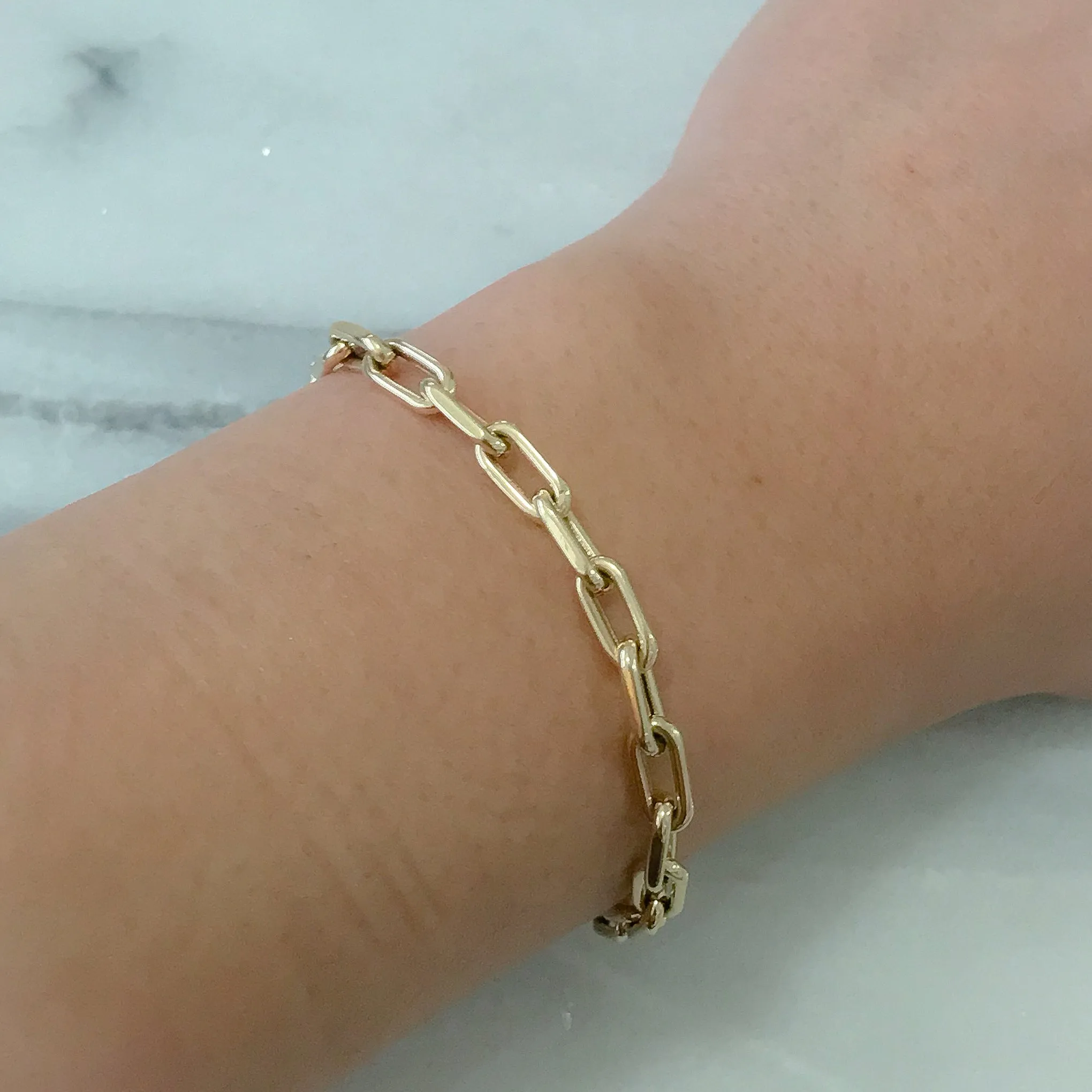14K Gold Thick Oval Link Bracelet ~ Small Links