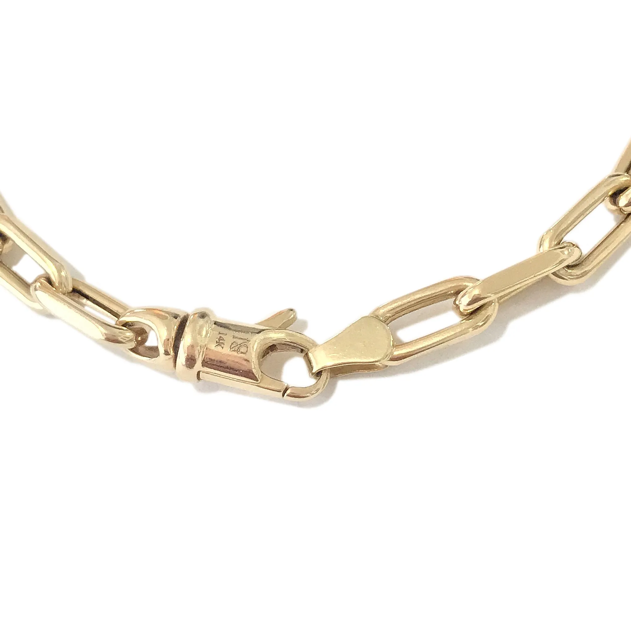 14K Gold Thick Oval Link Bracelet ~ Small Links