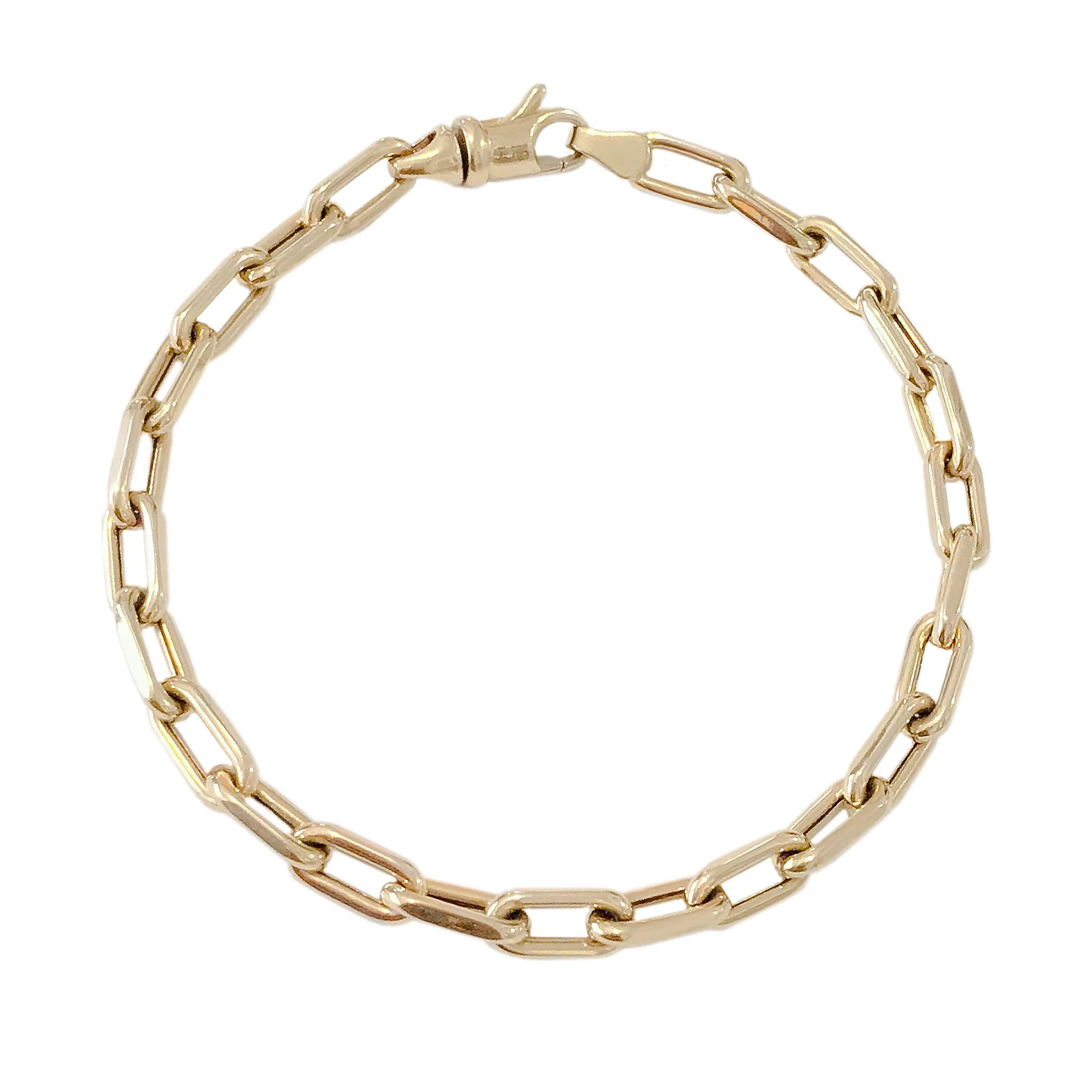 14K Gold Thick Oval Link Bracelet ~ Small Links