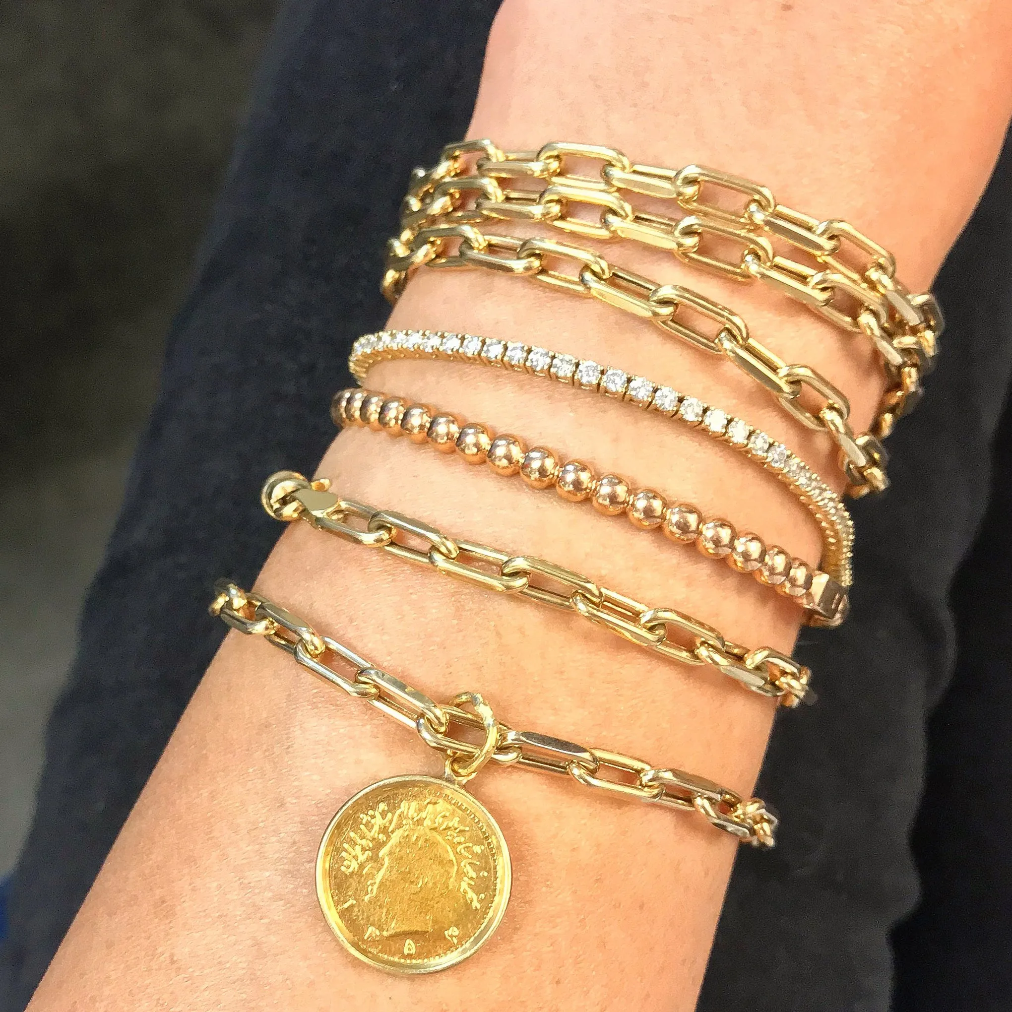14K Gold Thick Oval Link Bracelet ~ Small Links
