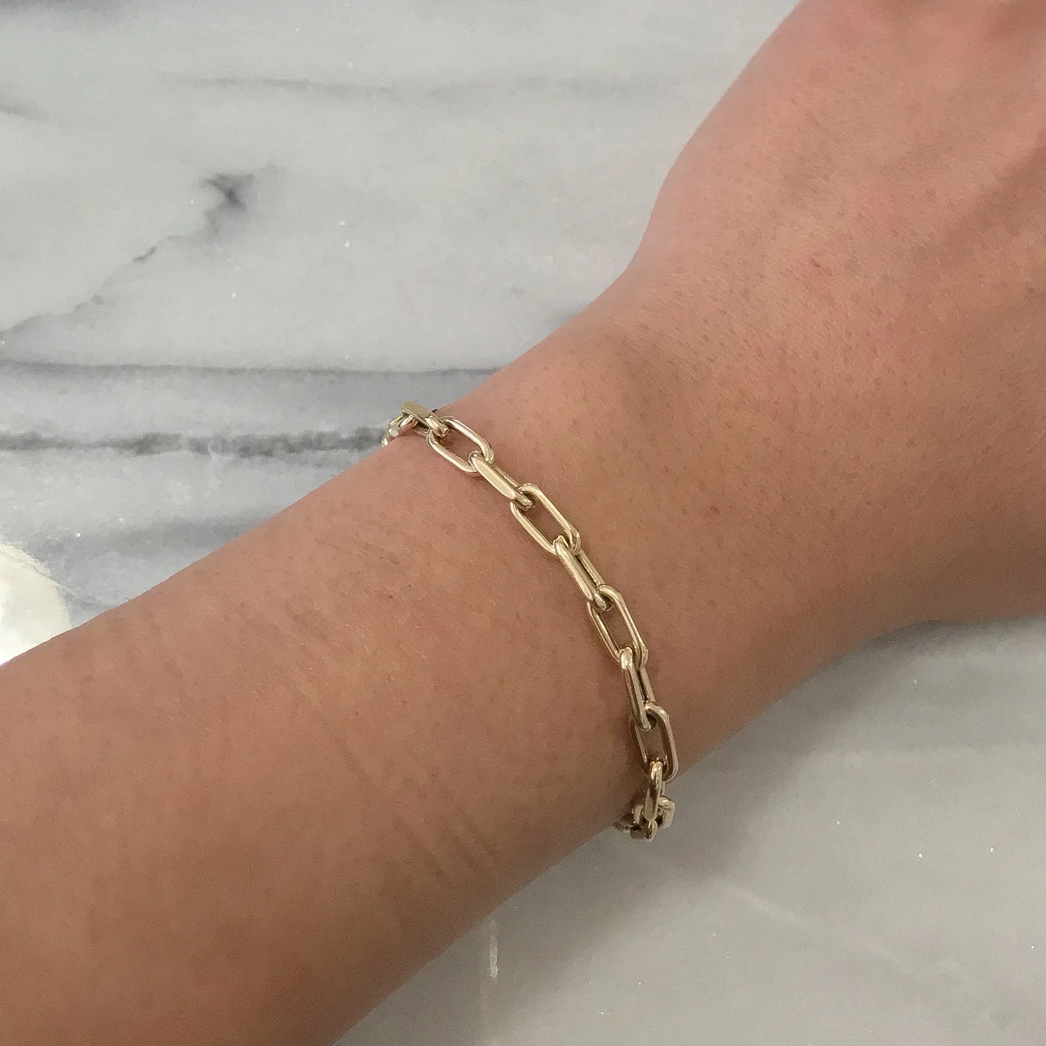 14K Gold Thick Oval Link Bracelet ~ Small Links