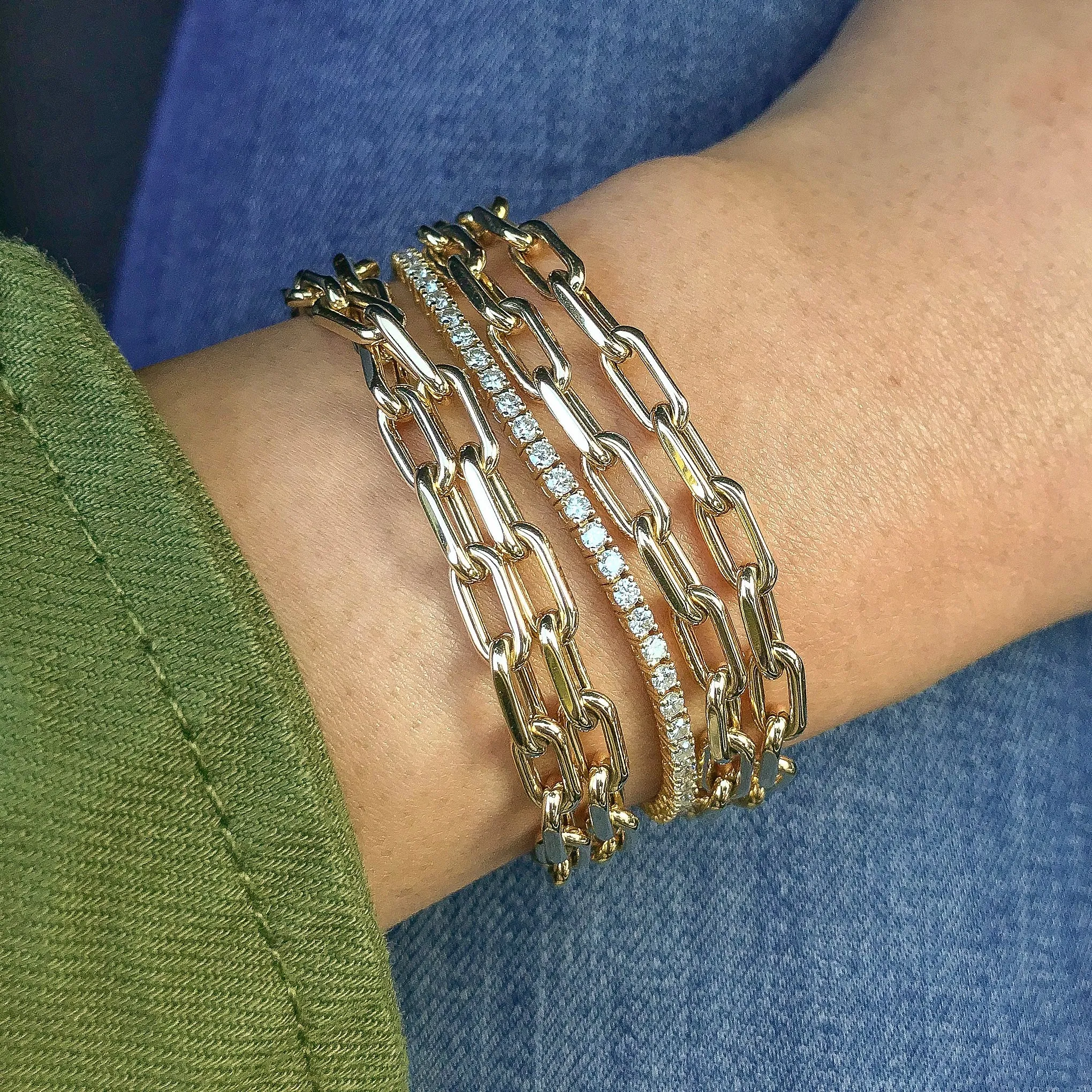 14K Gold Thick Oval Link Bracelet ~ Small Links