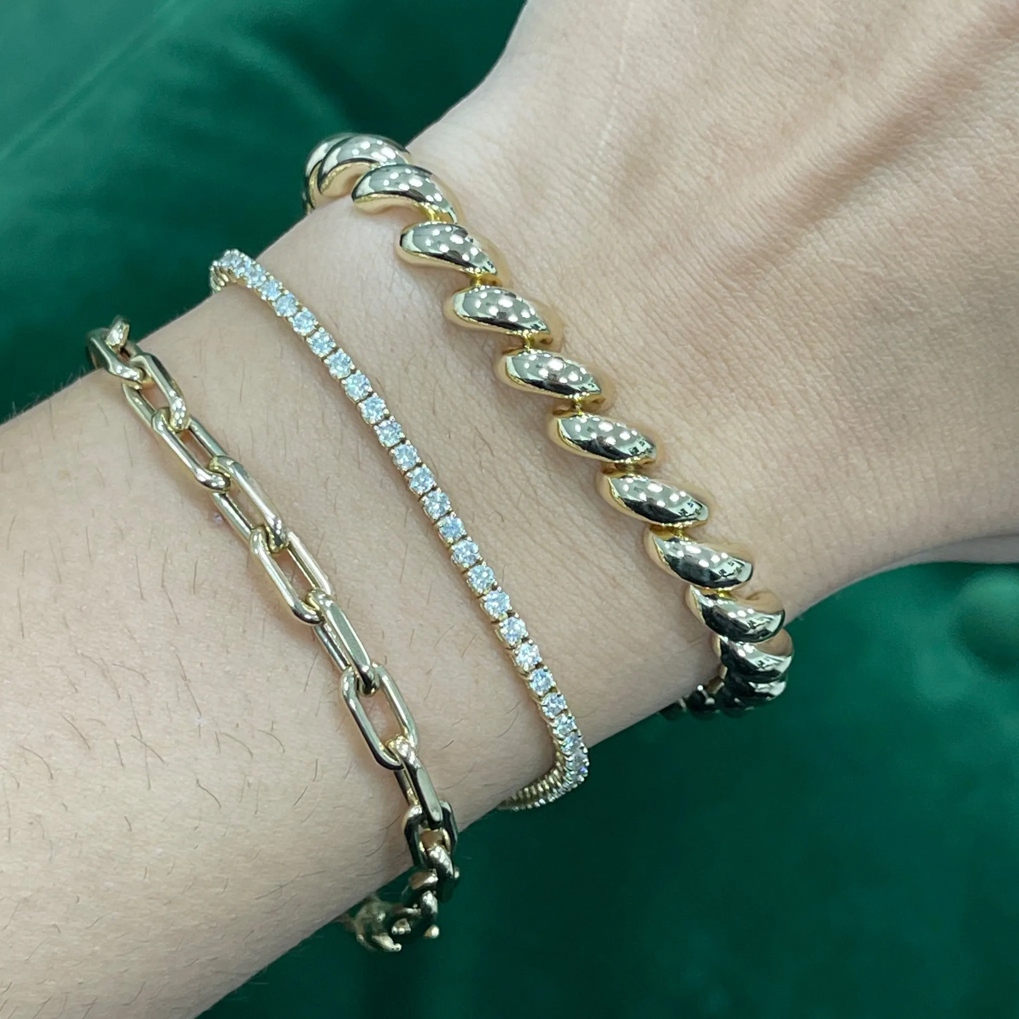14K Gold Thick Oval Link Bracelet ~ Small Links